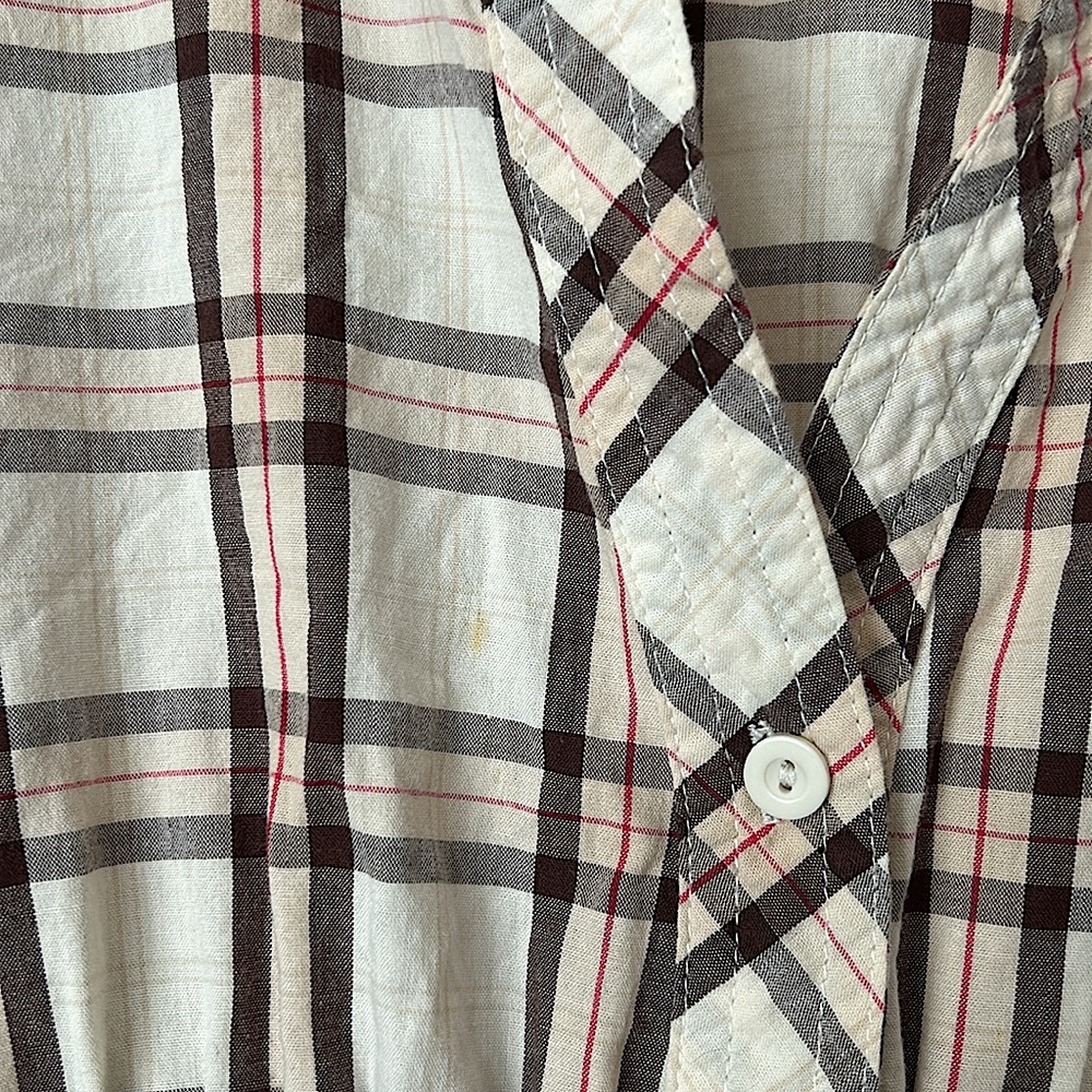 L.e.i. Sundresses by Taylor Swift Cream Checkered Short Sleeve Dress **Size L** - Picture 8 of 8
